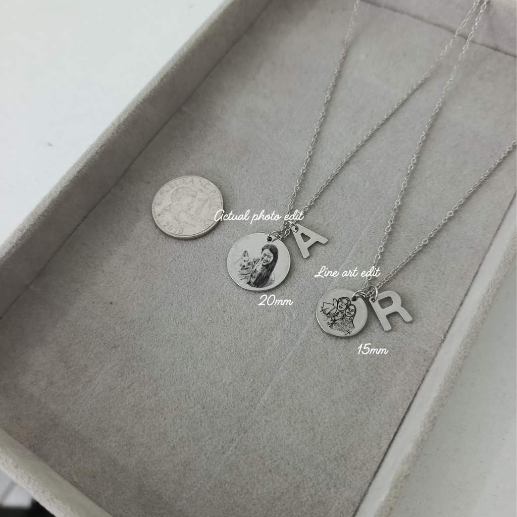 Moments Photo Engraved Necklace (silver)