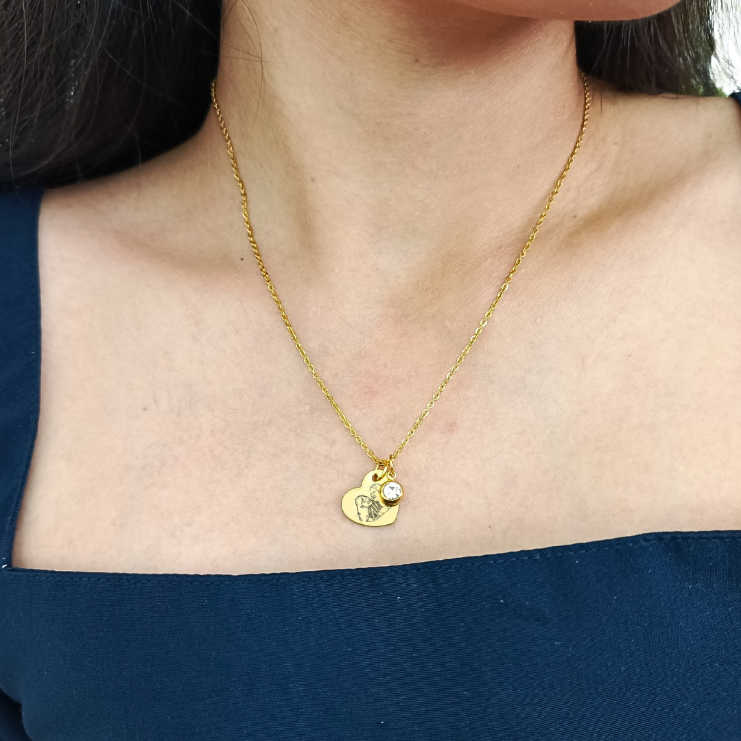 Heart Moment Engraved Necklace