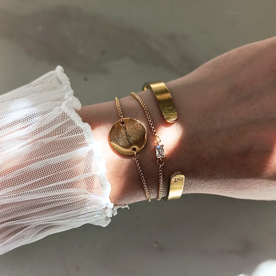 Stamped Initial Bangle