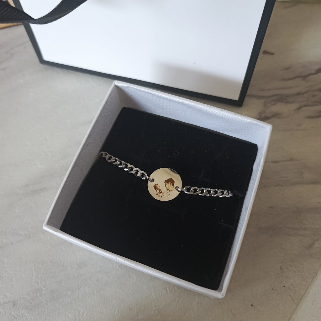 Photo Engraved Bracelet (silver)