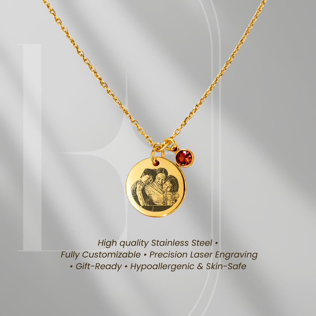 Moments Photo Engraved Necklace