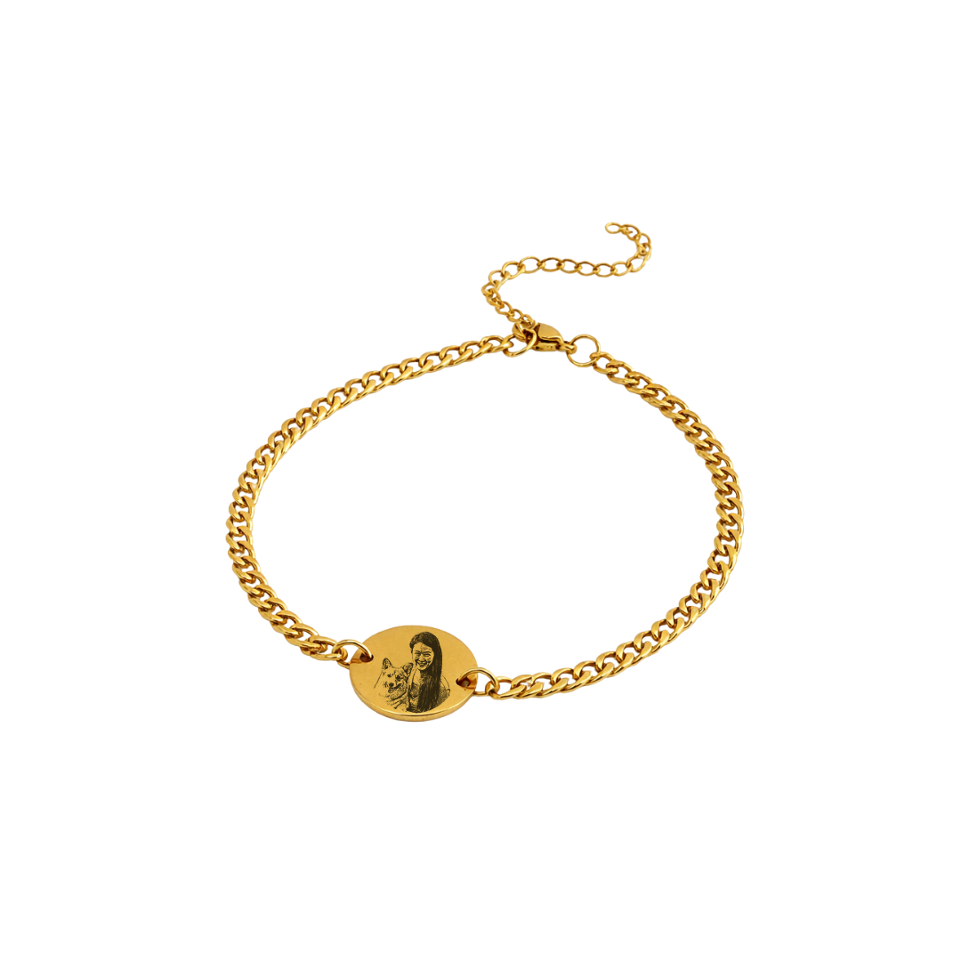 Photo Engraved Bracelet (gold)