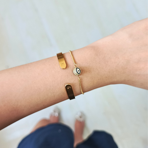 Stamped Initial Bangle