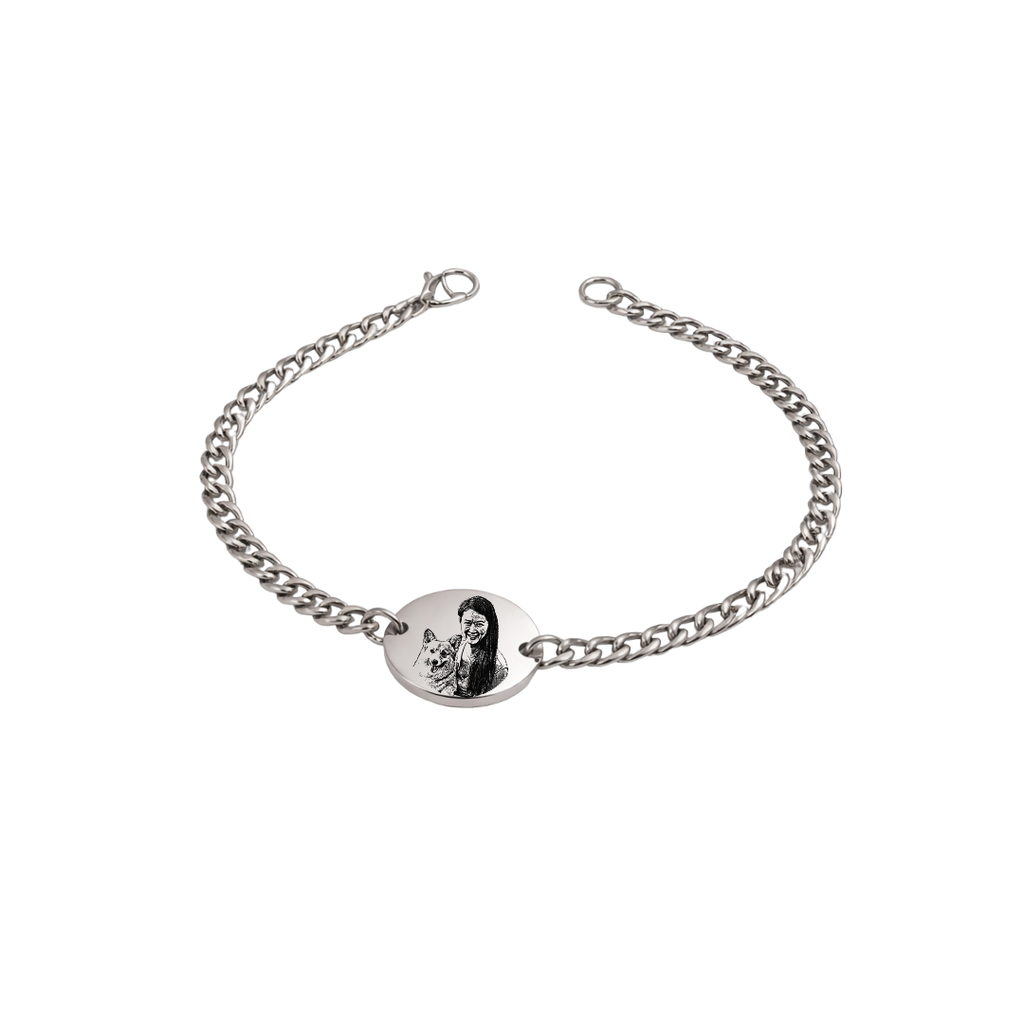 Photo Engraved Bracelet (silver)