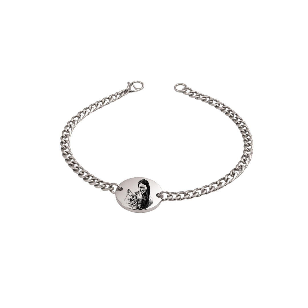 Photo Engraved Bracelet (silver)