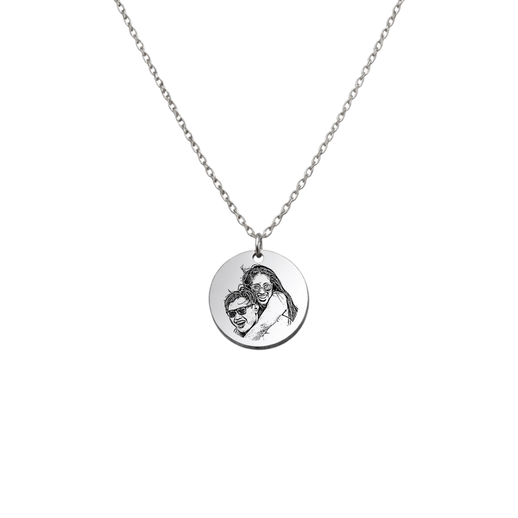 Moments Photo Engraved Necklace (silver)