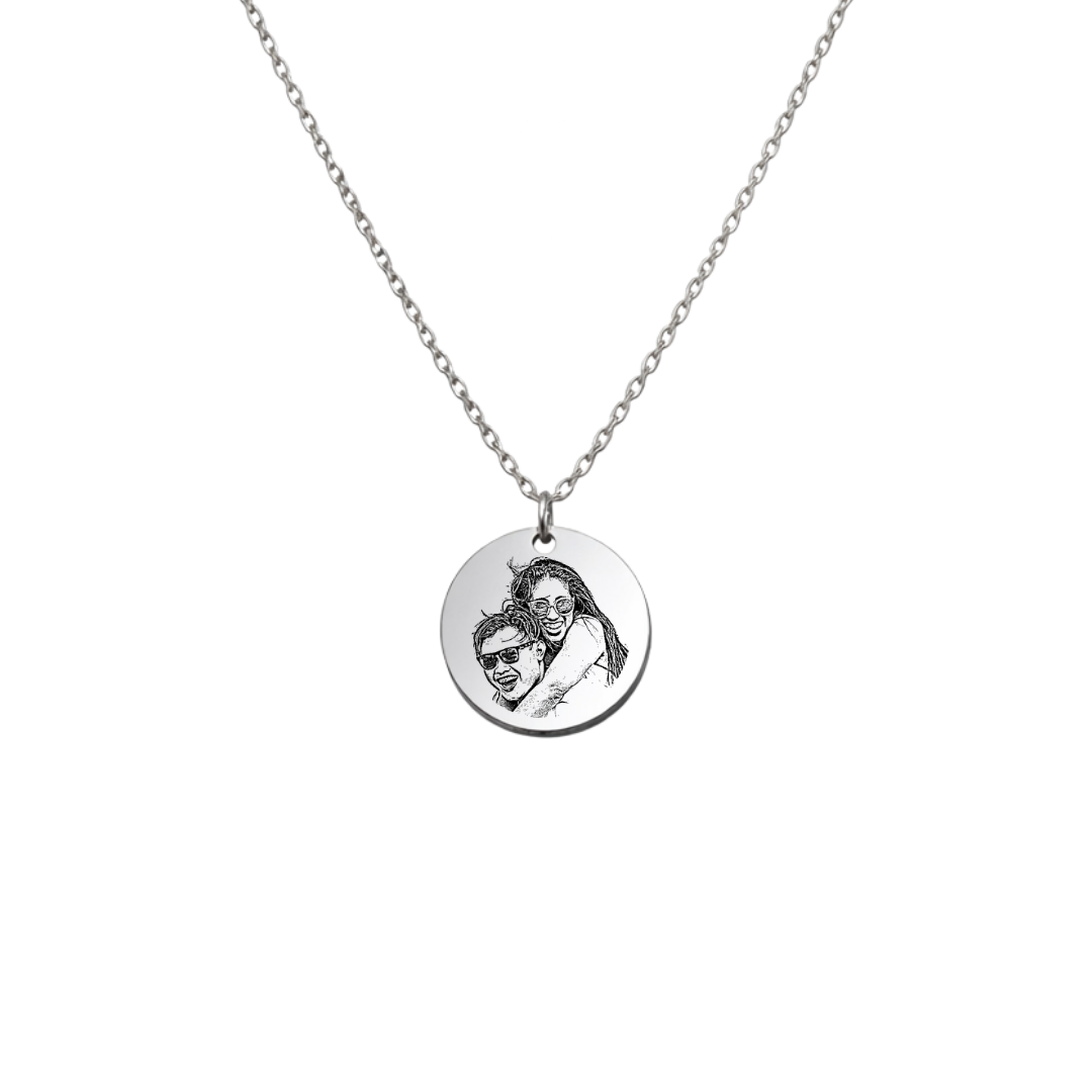 Moments Photo Engraved Necklace (silver)