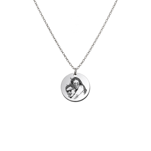 Moments Photo Engraved Necklace (silver)