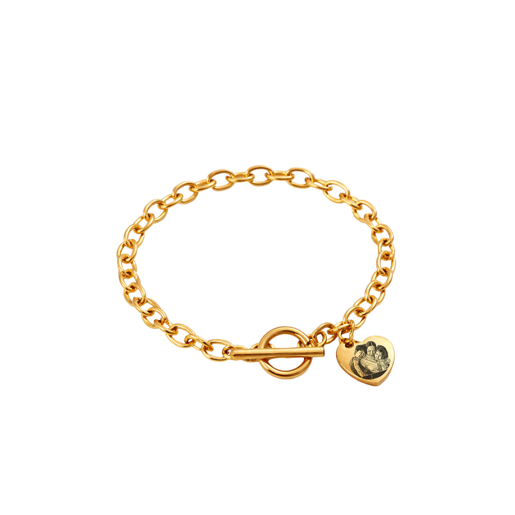 Sweetheart Engraved Heart Toggle Bracelet