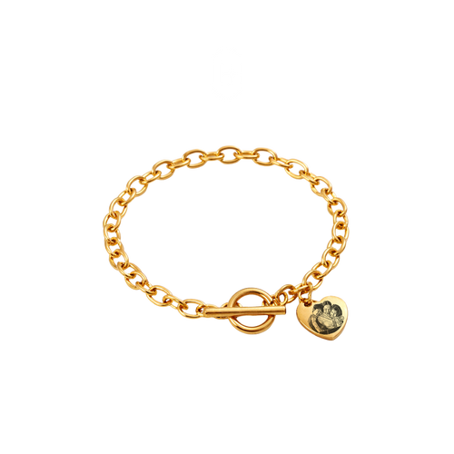 Sweetheart Engraved Heart Toggle Bracelet